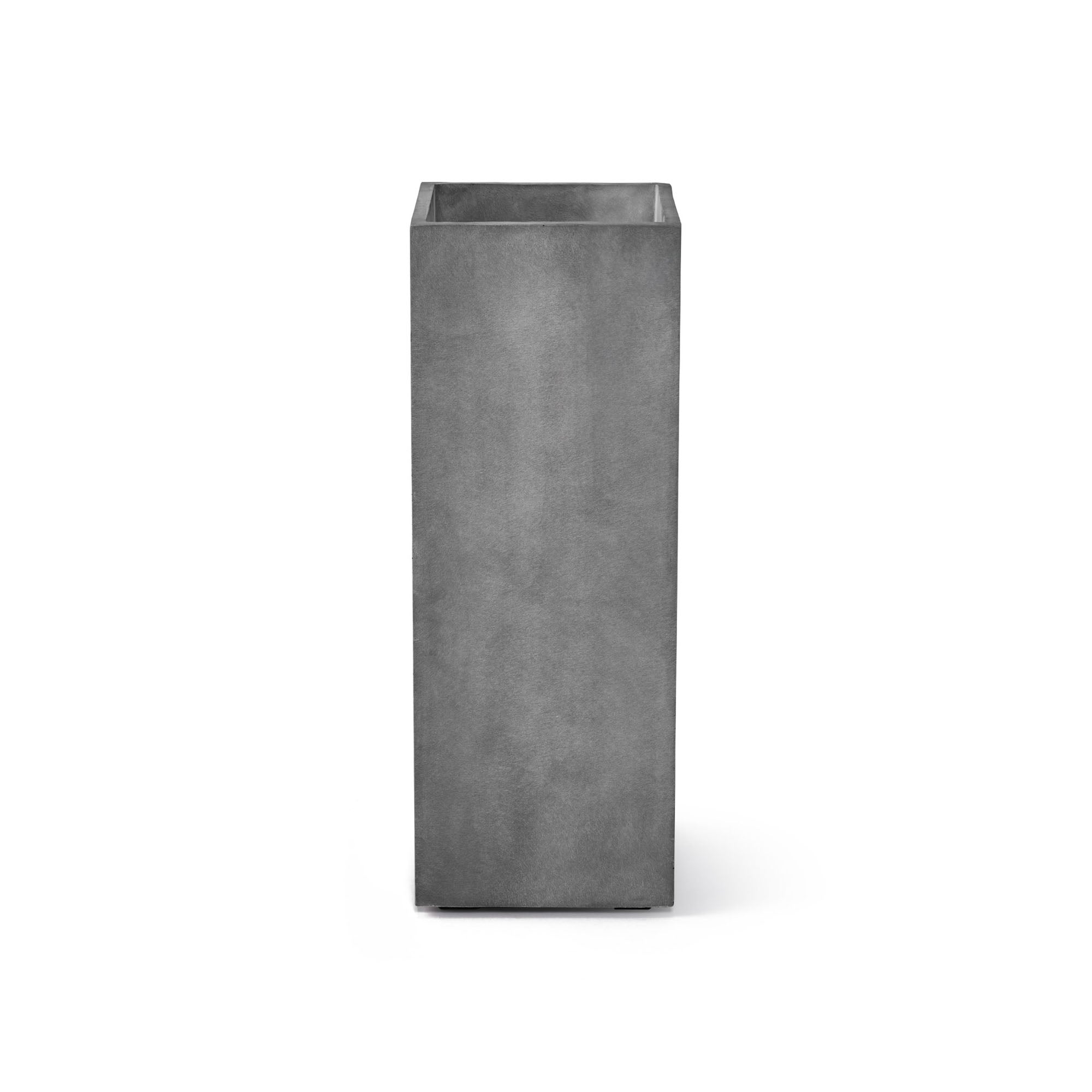 Reglo Rectangular Planter – Concrete Stone Finish – Fiberglass Indoor/Outdoor and Weather-Resistant Planter (11.75" L x 11.75" W x 31.5" H Exterior, 11.5" L x 11.5" W Interior) - Concrete Stone,11.8 in x 11.8 in x 31.5 in