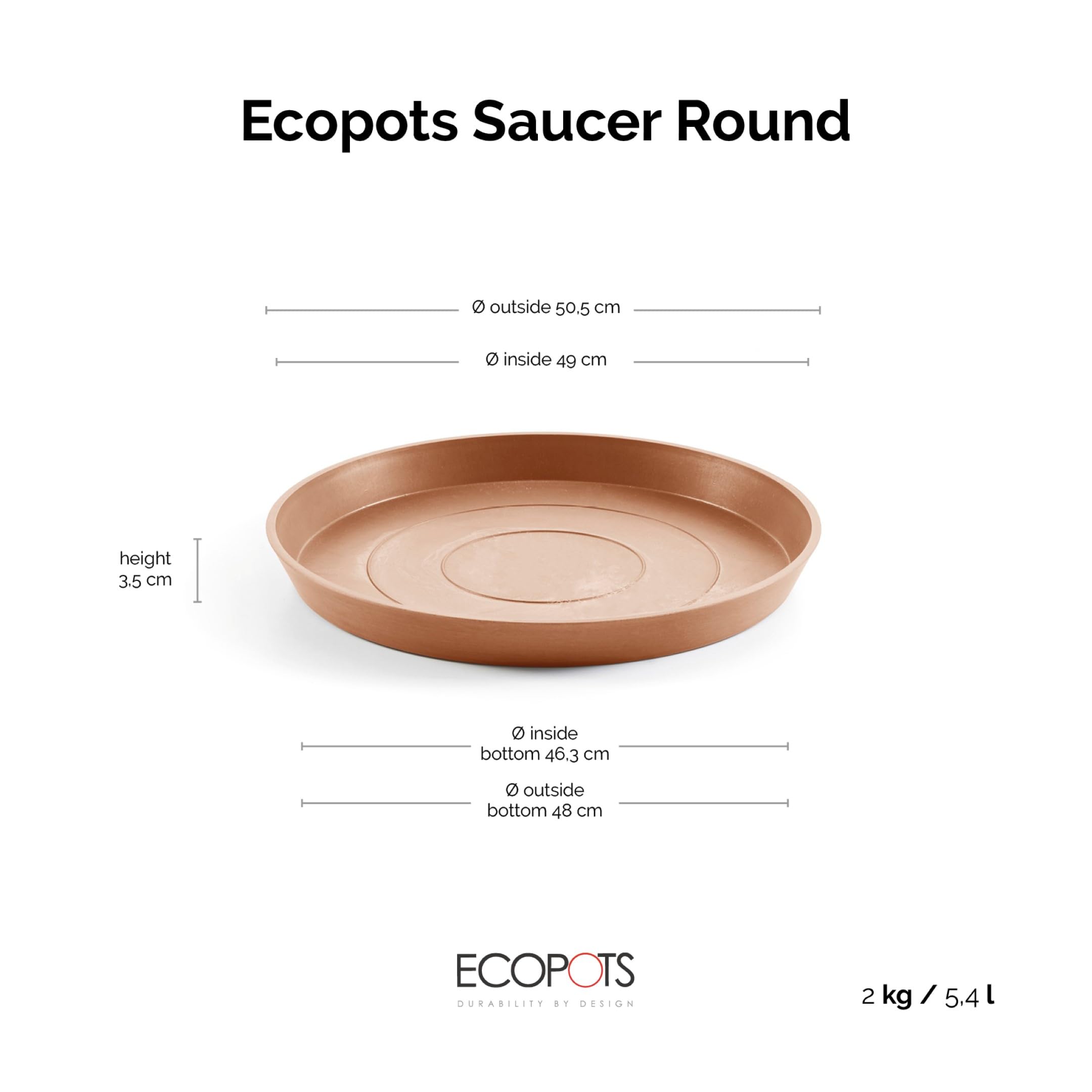 Small Round Saucer - 20 in x 20 in x 1.5 in - Terracotta - Terracotta,20 in x 20 in x 1.5 in