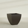 Lima Large Tapered Square Fiberglass Planter - 30 in x 30 in x 30 in - Matte Brown - Matte Brown,30 in x 30 in x 30 in