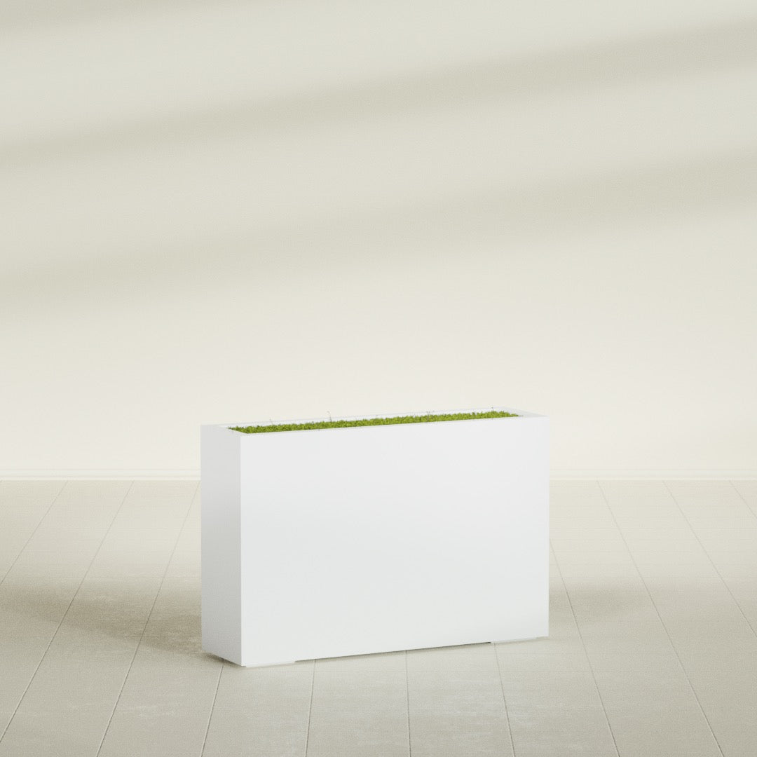 Milano Large Narrow Rectangle Fiberglass Planter - 36 in x 10 in x 24 in - Matte White - Matte White,36 in x 10 in x 24 in