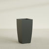 Toulan Large Tall Tapered Square Fiberglass Planter - 18 in x 18 in x 36 in - Matte Charcoal - Matte Charcoal,18 in x 18 in x 36 in