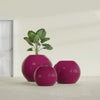 Globe Medium Sphere Fiberglass Planter - 24 in x 24 in x 19 in - Gloss Eggplant - Gloss Eggplant,24 in x 24 in x 20 in