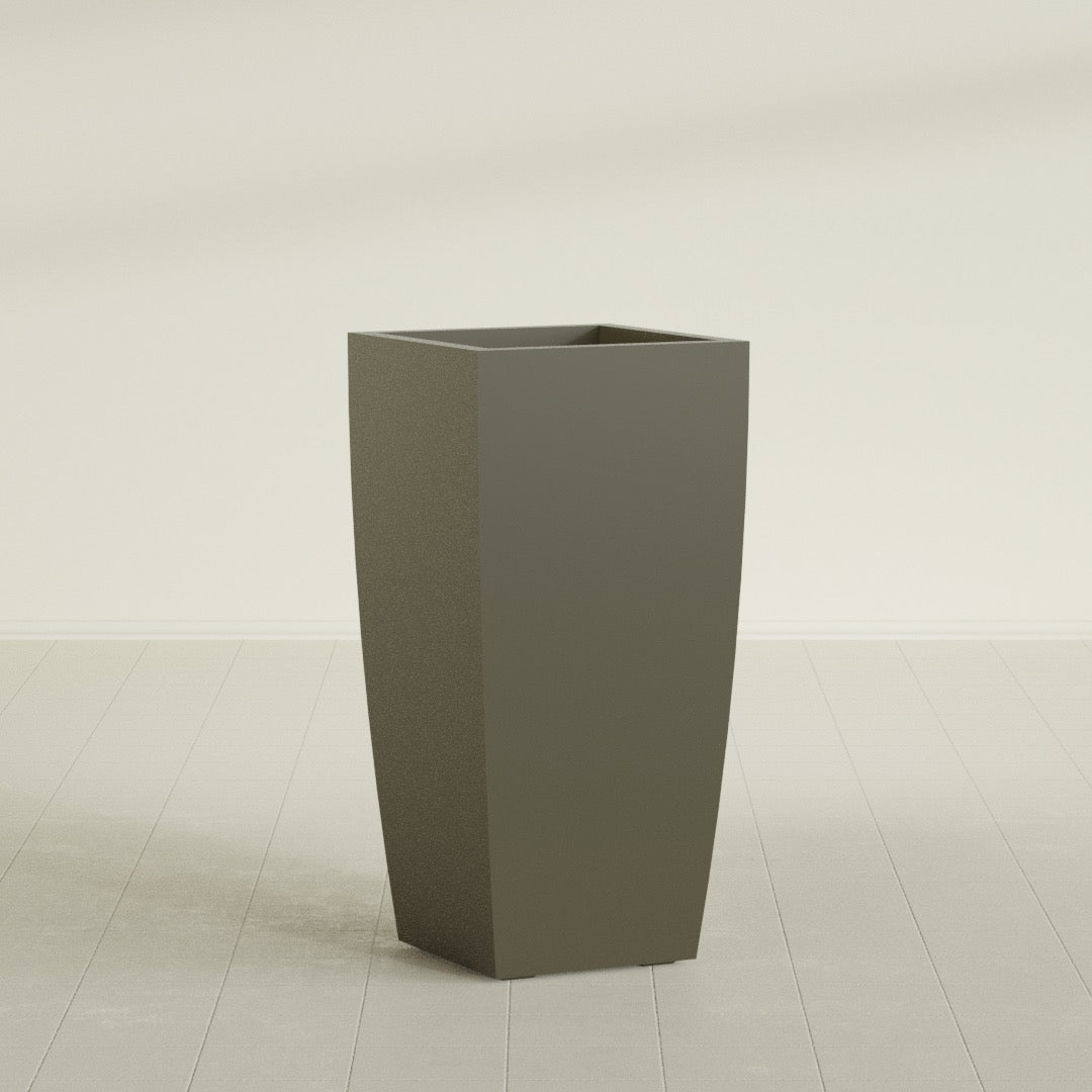 Toulan Large Tall Tapered Square Fiberglass Planter - 20 in x 20 in x 42 in - Matte Bronze - Matte Bronze,20 in x 20 in x 42 in