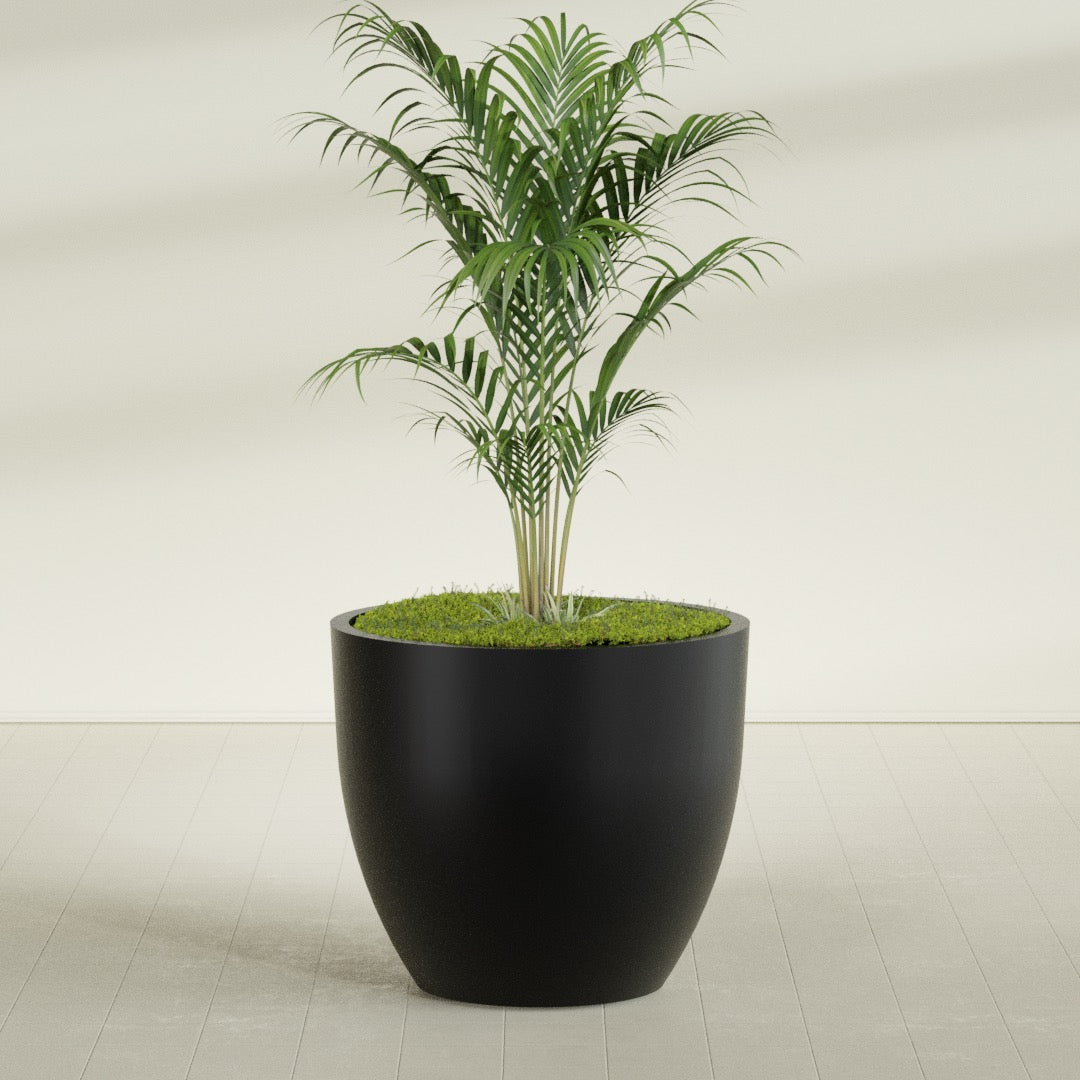 Wannsee Extra Large Round Fiberglass Planter - 50 in x 50 in x 44 in - Matte Black - Matte Black,50 in x 50 in x 44 in