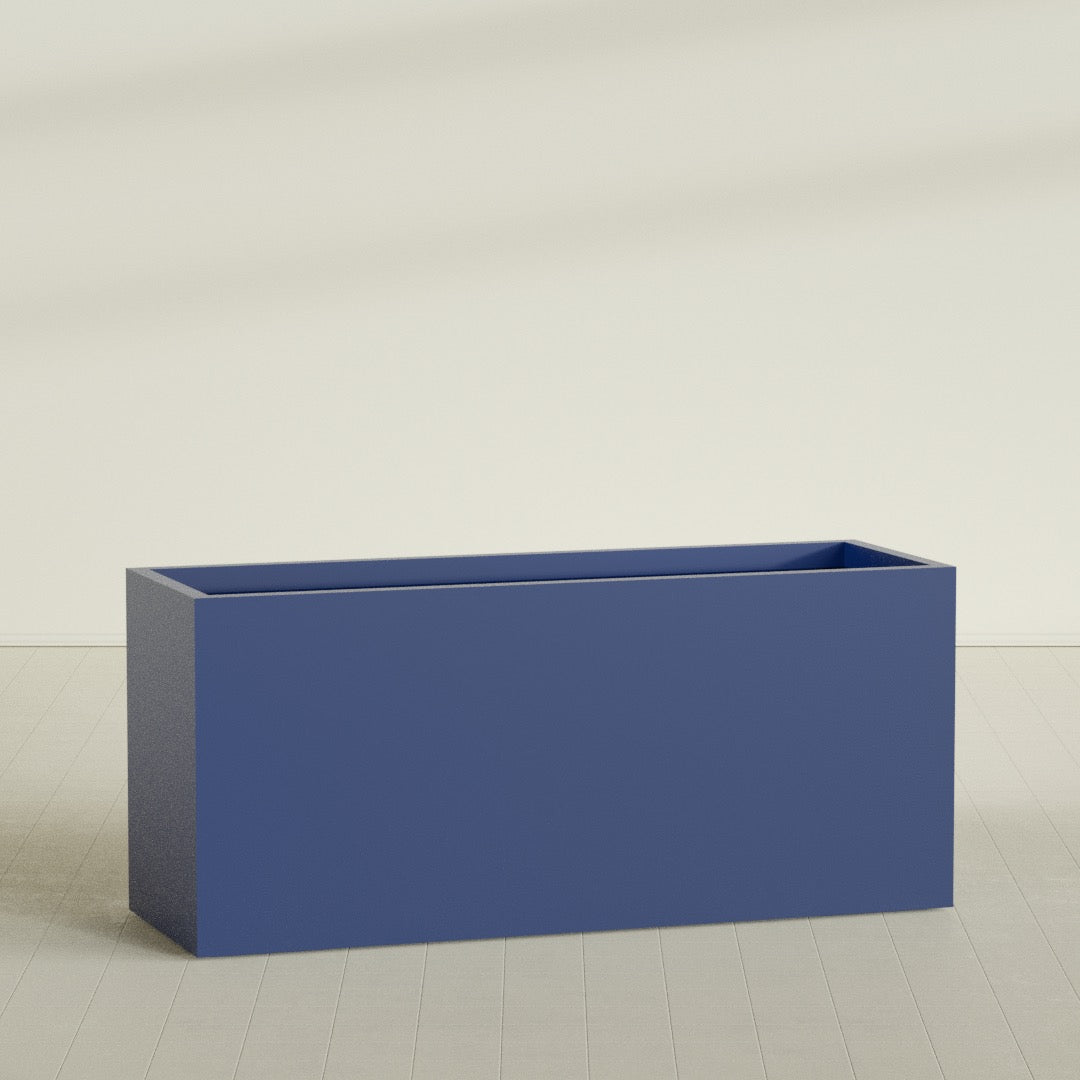 Brisbane Extra Large Long Rectangle Fiberglass Planter - 72 in x 24 in x 32 in - Matte Cobalt Blue - Matte Cobalt Blue,72 in x 24 in x 32 in