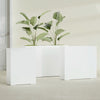 Amesbury Large Narrow Rectangle Fiberglass Planter - 24 in x 10 in x 32 in - Gloss White - Gloss White,24 in x 10 in x 32 in