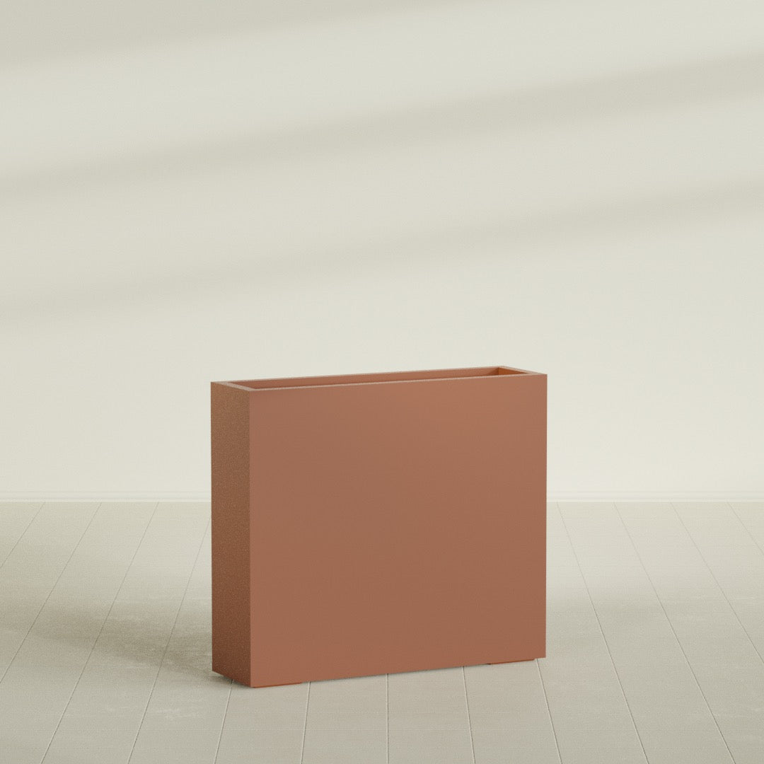 Amesbury Large Narrow Rectangle Fiberglass Planter - 36 in x 10 in x 32 in - Matte Terracotta - Matte Terracotta,36 in x 10 in x 32 in