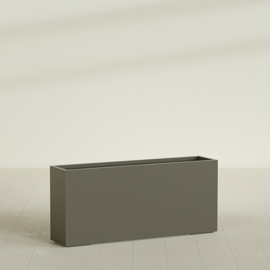 Potsdam Extra Large Long Rectangle Fiberglass Planter - 72 in x 16 in x 32 in - Matte Bronze - Matte Bronze,72 in x 16 in x 32 in