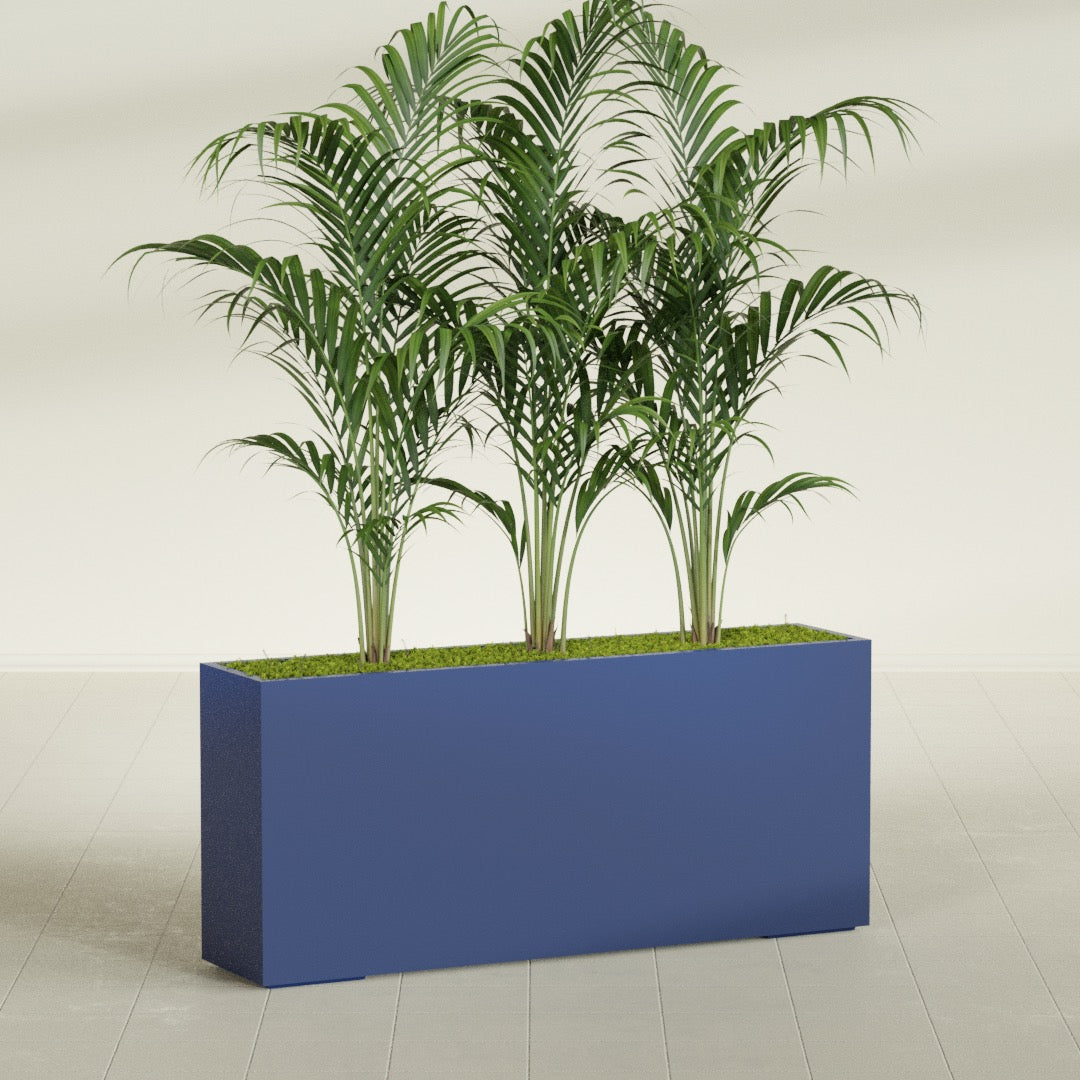 Potsdam Extra Large Long Rectangle Fiberglass Planter - 72 in x 16 in x 32 in - Matte Cobalt Blue - Matte Cobalt Blue,72 in x 16 in x 32 in