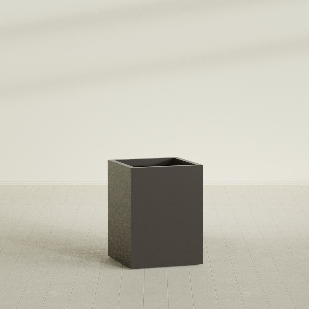Brisbane Large Rectangle Fiberglass Planter - 24 in x 24 in x 32 in - Matte Brown - Matte Brown,24 in x 24 in x 32 in