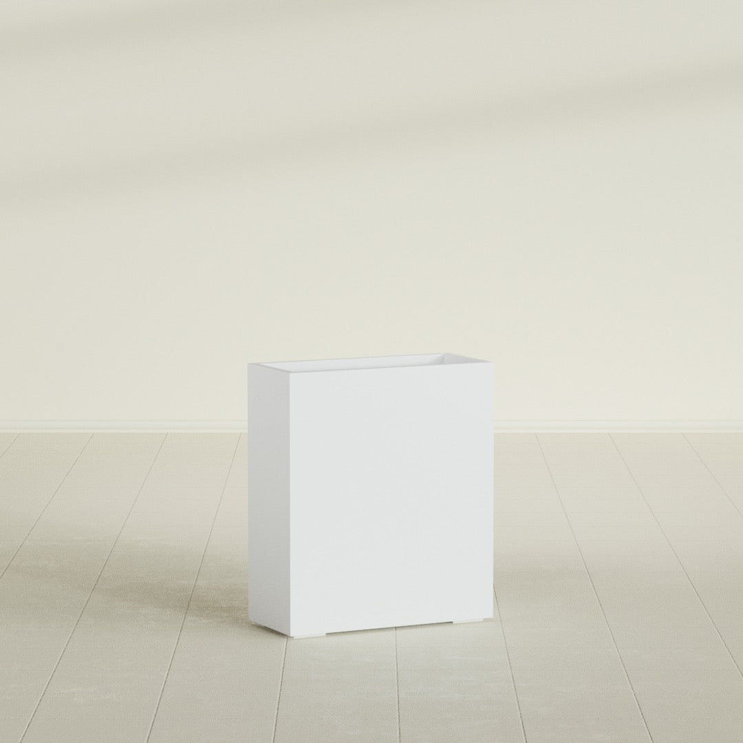 Perth Large Tall Rectangle Fiberglass Planter - 36 in x 16 in x 42 in - Gloss White - Gloss White,36 in x 16 in x 42 in