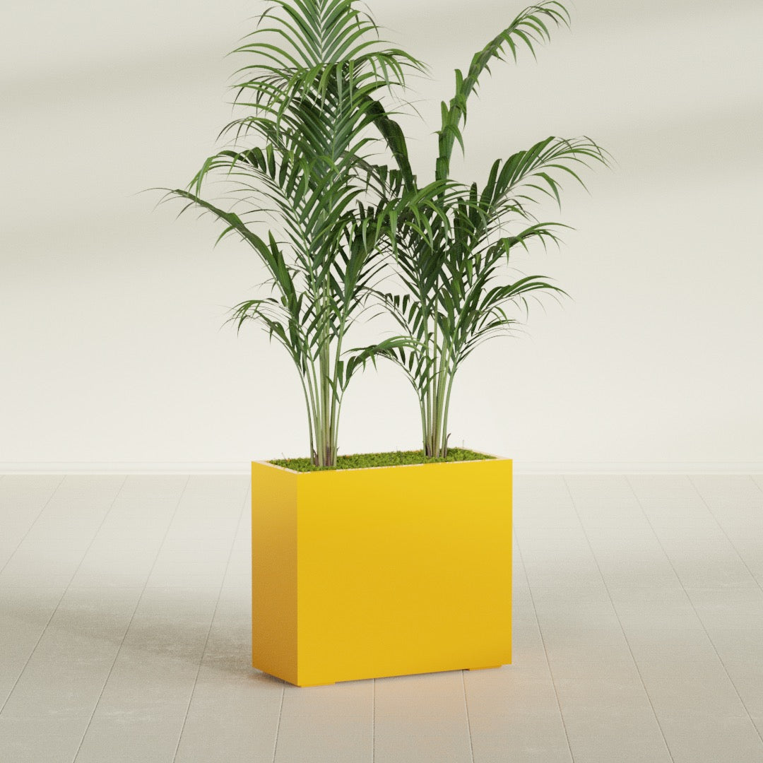 Potsdam Large Rectangle Fiberglass Planter - 36 in x 16 in x 32 in - Gloss Saffron - Gloss Saffron,36 in x 16 in x 32 in