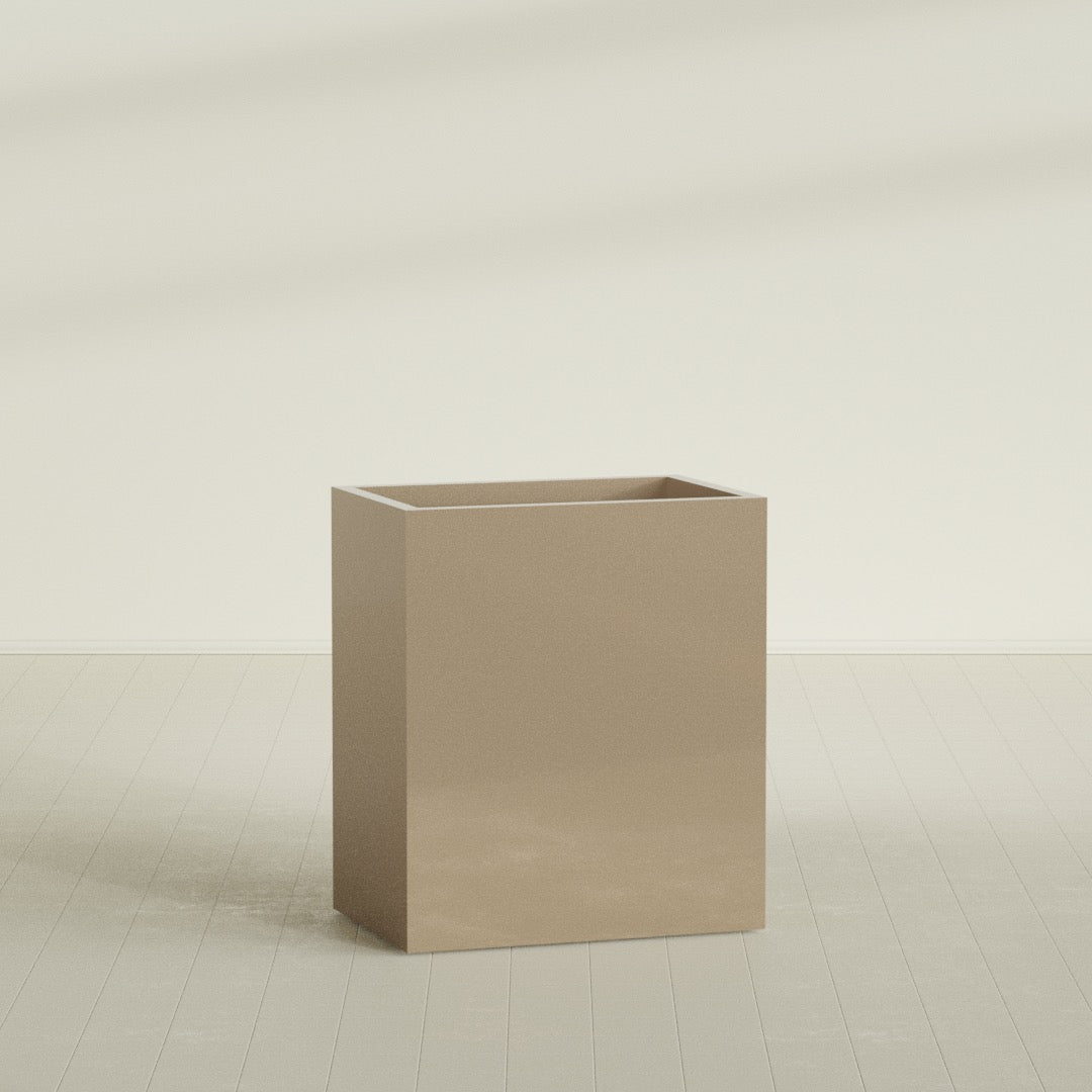 Darwin Large Rectangle Fiberglass Planter - 36 in x 24 in x 42 in - Metallic Gold - Metallic Gold,36 in x 24 in x 42 in