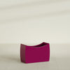 Seoul Large Curved Abstract Fiberglass Planter - 36 in x 16 in x 24 in - Gloss Eggplant - Gloss Eggplant,36 in x 16 in x 24 in