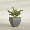 Lima Medium Tapered Square Fiberglass Planter - 24 in x 24 in x 24 in - Metallic Gunmetal - Metallic Gunmetal,24 in x 24 in x 24 in