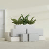 Tolga Large Rectangle Fiberglass Planter - 36 in x 16 in x 24 in - Metallic Silver - Metallic Silver,36 in x 16 in x 24 in