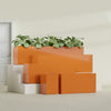 Miami Extra Large Narrow Rectangle Fiberglass Planter - 72 in x 12 in x 18 in - Gloss Tangerine - Gloss Tangerine,72 in x 12 in x 18 in