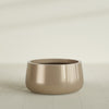 Short Hayden Medium Round Fiberglass Planter - 20 in x 20 in x 10 in - Metallic Gold - Metallic Gold,20 in x 20 in x 10 in