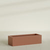 Reade Small Tabletop Rectangle Fiberglass Planter - 18 in x 6.5 in x 5 in - Matte Terracotta - Matte Terracotta,18.5 in x 6.5 in x 5 in