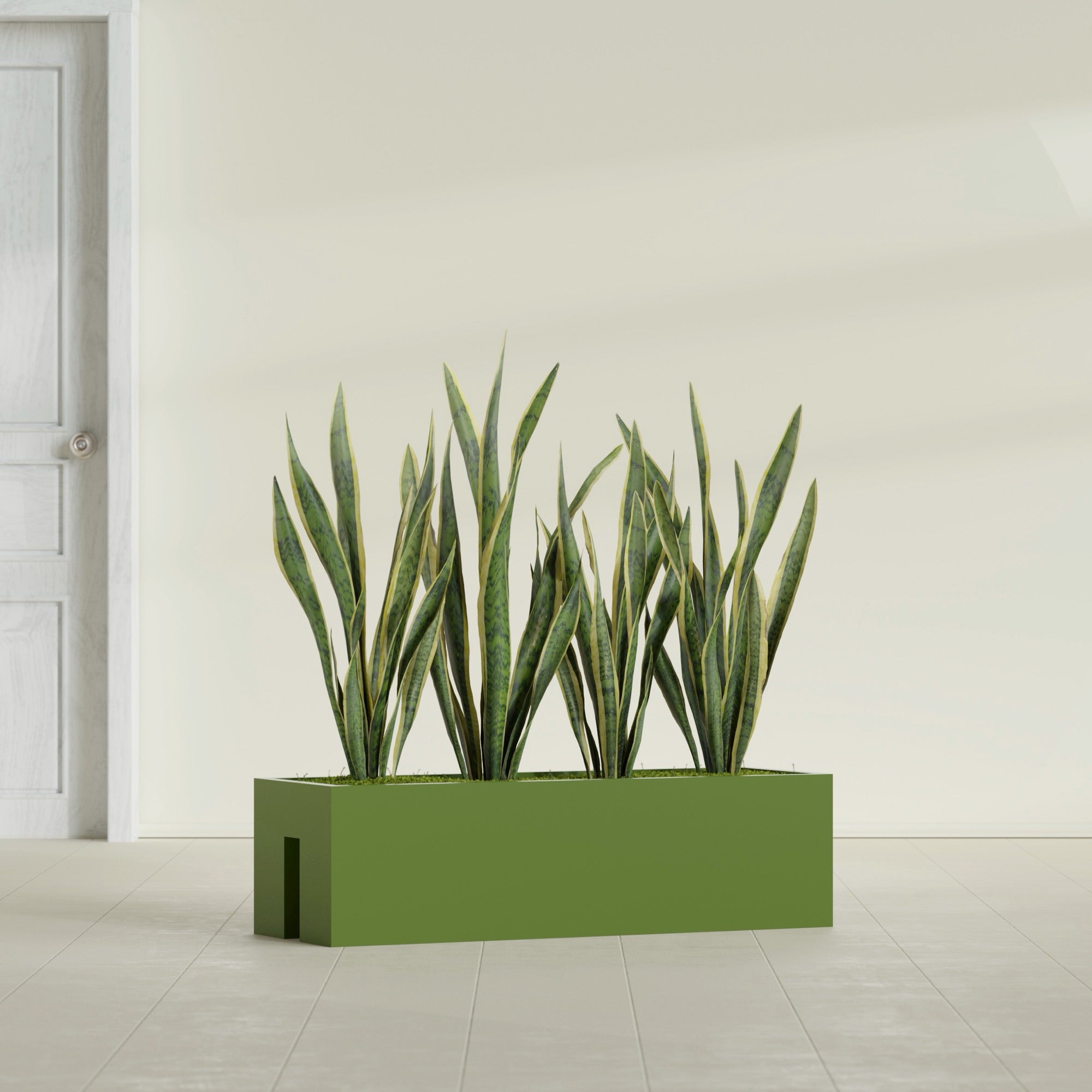 Tiergarden Large Long Over The Railing Rectangle Fiberglass Planter - 36 in x 12 in x 10 in - Satin Green - Satin Green,36 in x 12 in x 10 in
