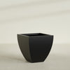 Lima Large Tapered Square Fiberglass Planter - 30 in x 30 in x 30 in - Matte Black - Matte Black,30 in x 30 in x 30 in