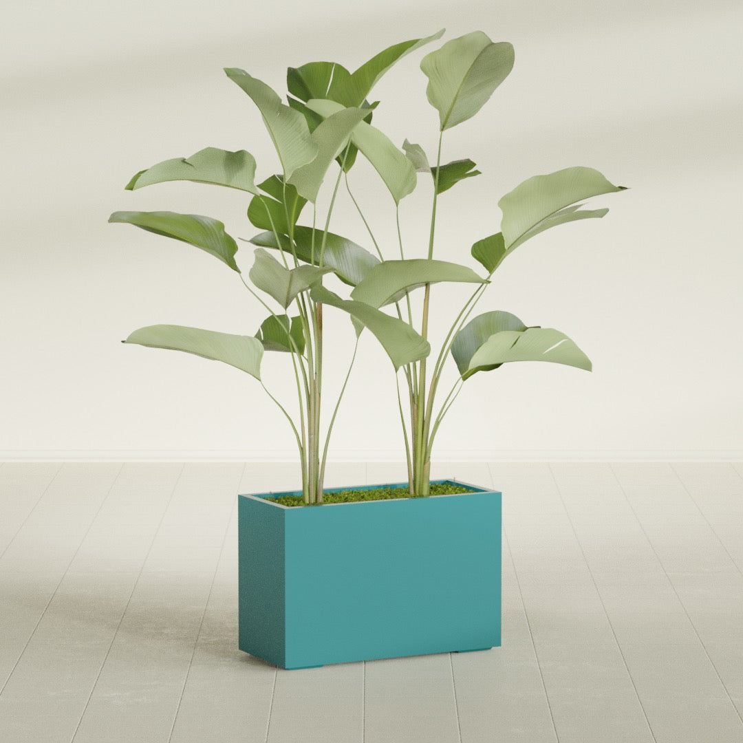 Tolga Large Rectangle Fiberglass Planter - 36 in x 16 in x 24 in - Satin Sea Foam - Satin Sea Foam,36 in x 16 in x 24 in