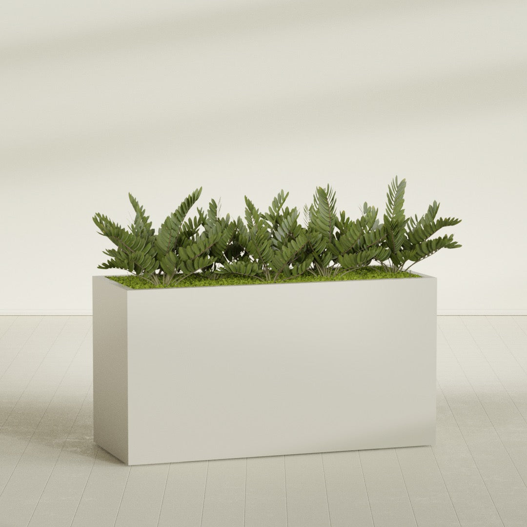 Brisbane Extra Large Long Rectangle Fiberglass Planter - 60 in x 24 in x 32 in - Satin Beige - Satin Beige,60 in x 24 in x 32 in