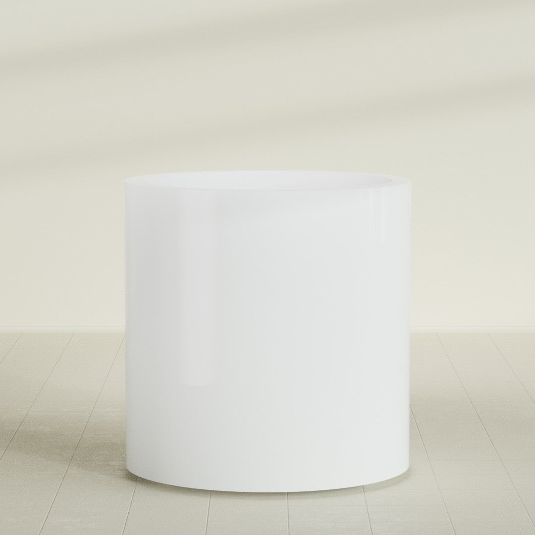 Rio Grande Large Round Fiberglass Planter - 30 in x 30 in x 32 in - Matte White - Matte White,30 in x 30 in x 32 in