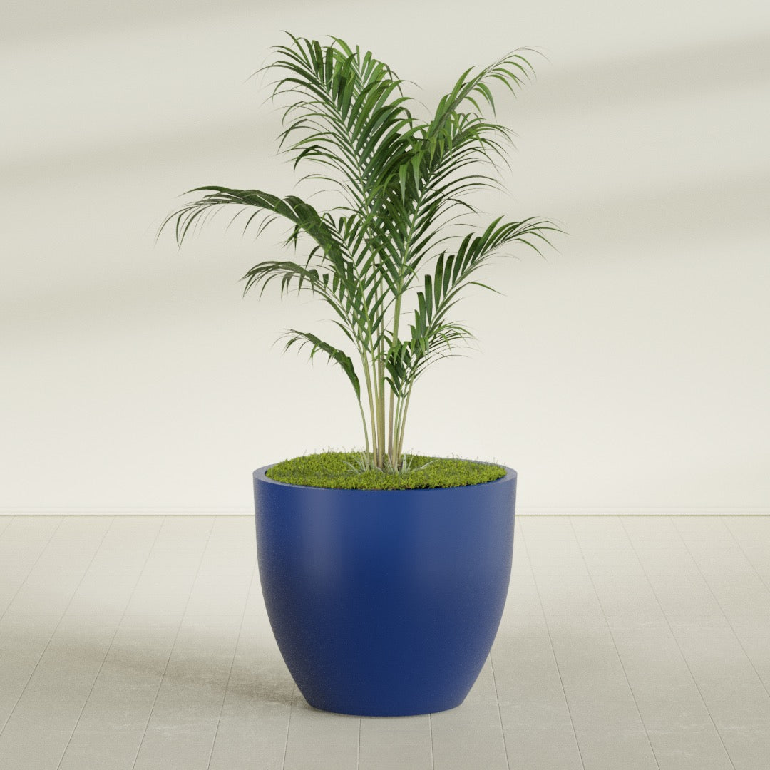 Wannsee Large Round Fiberglass Planter - 44 in x 44 in x 39 in - Matte Cobalt Blue - Matte Cobalt Blue,44 in x 44 in x 39 in