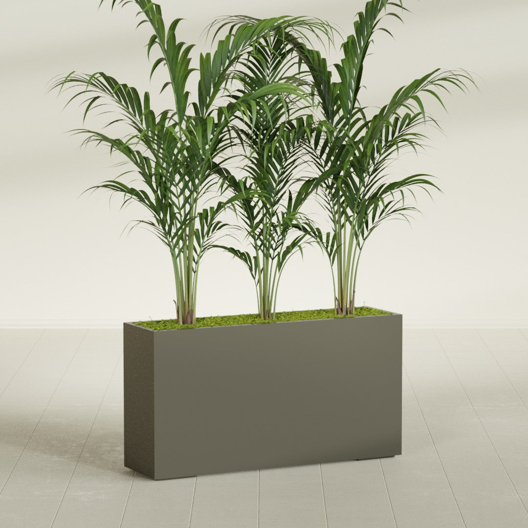 Potsdam Extra Large Long Rectangle Fiberglass Planter - 60 in x 16 in x 32 in - Matte Bronze - Matte Bronze,60 in x 16 in x 32 in