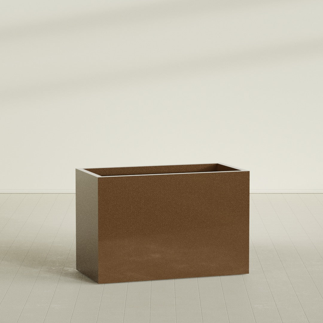 Brisbane Extra Large Long Rectangle Fiberglass Planter - 48 in x 24 in x 32 in - Metallic Bronze - Metallic Bronze,48 in x 24 in x 32 in