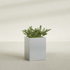 Brisbane Large Rectangle Fiberglass Planter - 24 in x 24 in x 32 in - Metallic Silver - Metallic Silver,24 in x 24 in x 32 in