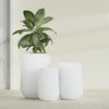 Tall Hayden Medium Round Fiberglass Planter - 18 in x 18 in x 29 in - Matte White - Matte White,18 in x 18 in x 29 in