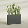 Delray Extra Large Long Rectangle Fiberglass Planter - 48 in x 12 in x 32 in - Matte Charcoal - Matte Charcoal,48 in x 12 in x 32 in