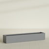 Cuba Extra Large Long Rectangle Fiberglass Planter - 72 in x 14 in x 12 in - Metallic Gunmetal - Metallic Gunmetal,72 in x 14 in x 12 in