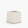 Small Metal Square Cube Planter with Drip Tray - 18 in x 18 in x 18 in - Beige - Beige,18 in x 18 in x 18 in,With Drip Tray