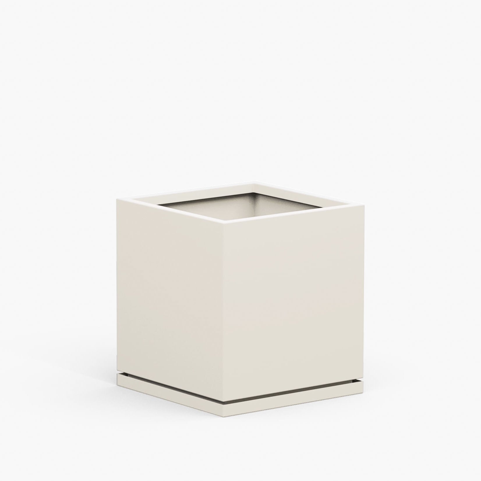 Small Metal Square Cube Planter with Drip Tray - 18 in x 18 in x 18 in - Beige - Beige,18 in x 18 in x 18 in,With Drip Tray