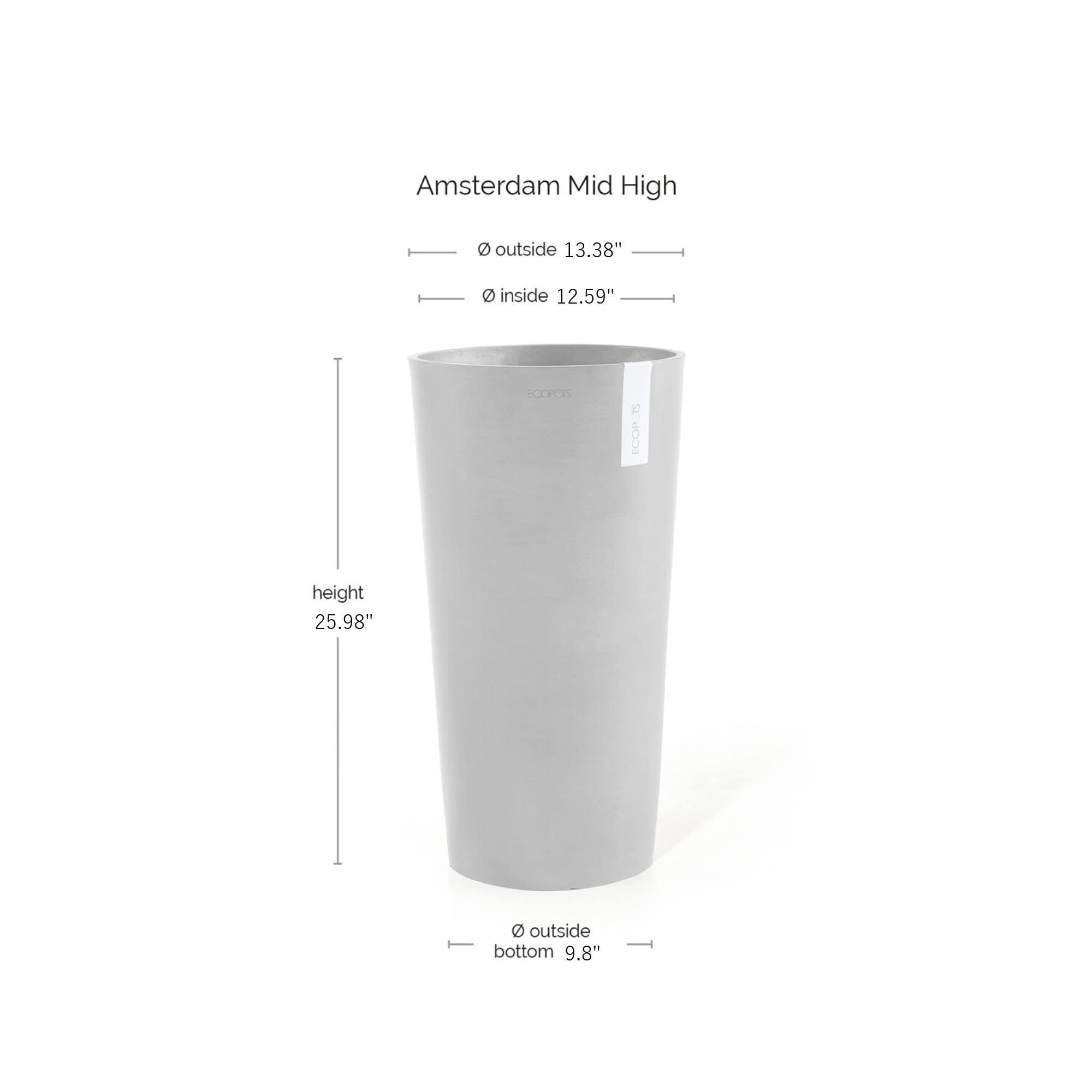 Amsterdam Mid High Medium Tall Round Planter - 13.5 in x 13.5 in x 26 in - Dark Grey - Dark Grey,13.5 in x 13.5 in x 26 in,Planter Only