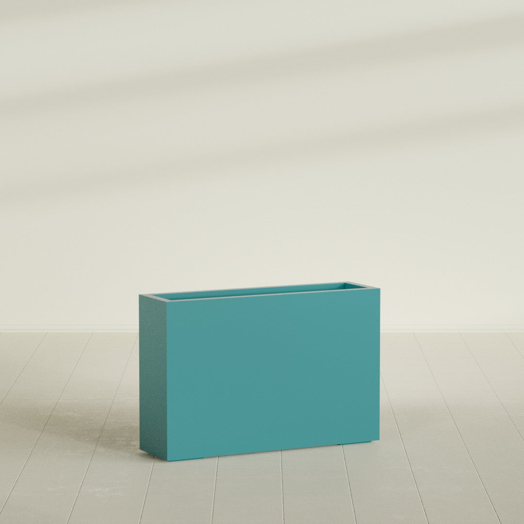 Milano Large Narrow Rectangle Fiberglass Planter - 36 in x 10 in x 24 in - Satin Sea Foam - Satin Sea Foam,36 in x 10 in x 24 in