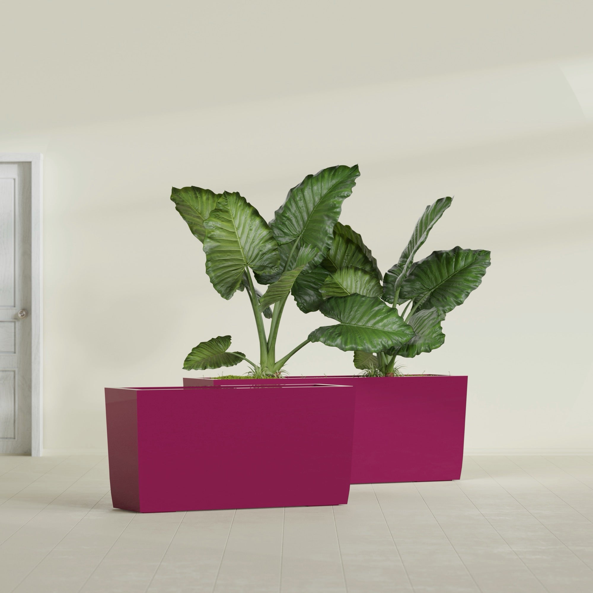 Panama Large Long Rectangle Fiberglass Planter - 36 in x 12 in x 18 in - Gloss Eggplant - Gloss Eggplant,36 in x 12 in x 18 in