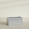 Granada Extra Large Long Rectangle Fiberglass Planter - 48 in x 24 in x 24 in - Metallic Silver - Metallic Silver,48 in x 24 in x 24 in
