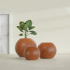 Globe Large Sphere Fiberglass Planter - 36 in x 36 in x 30 in - Matte Terracotta - Matte Terracotta,36 in x 36 in x 30 in