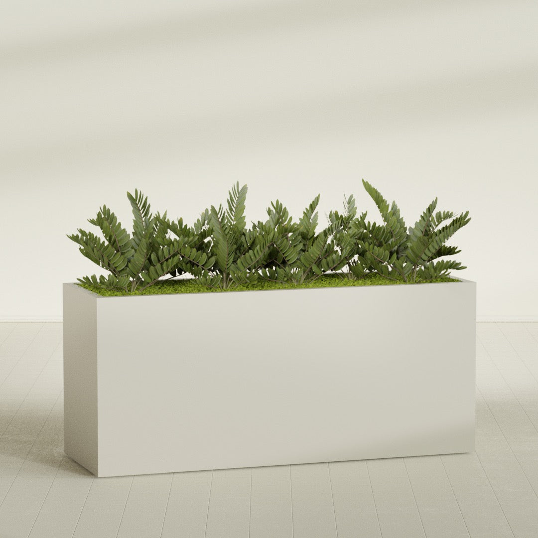 Brisbane Extra Large Long Rectangle Fiberglass Planter - 72 in x 24 in x 32 in - Satin Beige - Satin Beige,72 in x 24 in x 32 in