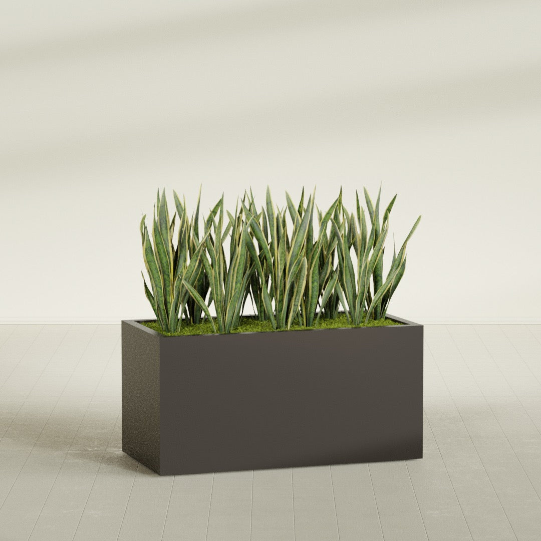 Granada Extra Large Long Rectangle Fiberglass Planter - 48 in x 24 in x 24 in - Matte Brown - Matte Brown,48 in x 24 in x 24 in