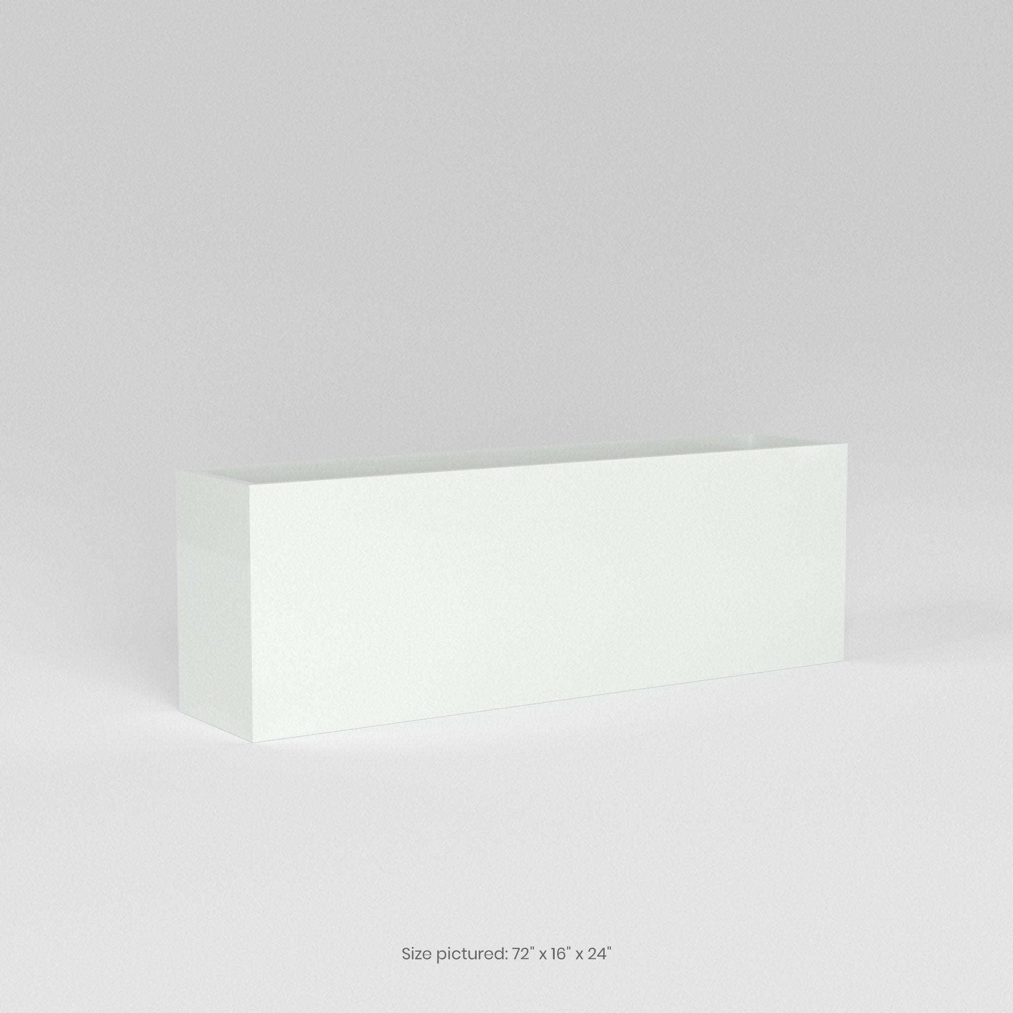 Tolga Medium Rectangle Fiberglass Planter - 16 in x 16 in x 24 in - Gloss White - Gloss White,16 in x 16 in x 24 in