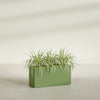 Hollywood Large Narrow Rectangle Fiberglass Planter - 36 in x 12 in x 24 in - Satin Green - Satin Green,36 in x 12 in x 24 in