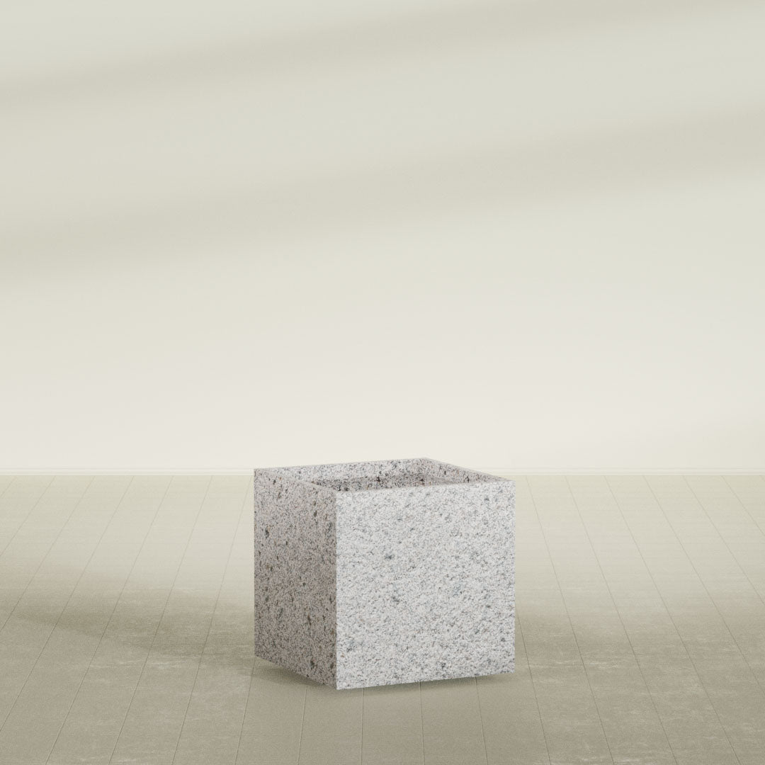 ProTone Fiberglass Premium Finish Large Cube Square Planter - 32 in x 32 in x 32 in - StoneLight - Pearlstone - StoneLight - Pearlstone,32 in x 32 in x 32 in