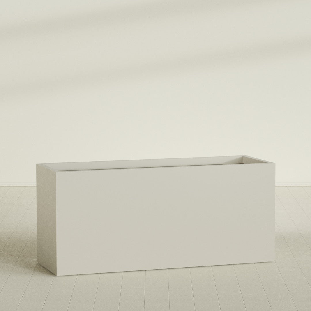 Brisbane Extra Large Long Rectangle Fiberglass Planter - 72 in x 24 in x 32 in - Satin Beige - Satin Beige,72 in x 24 in x 32 in