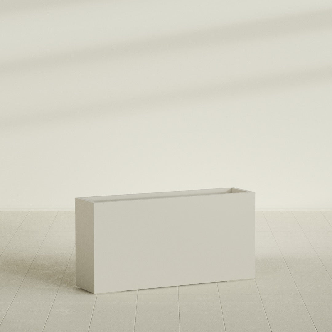 Hollywood Extra Large Narrow Rectangle Fiberglass Planter - 48 in x 12 in x 24 in - Satin Beige - Satin Beige,48 in x 12 in x 24 in