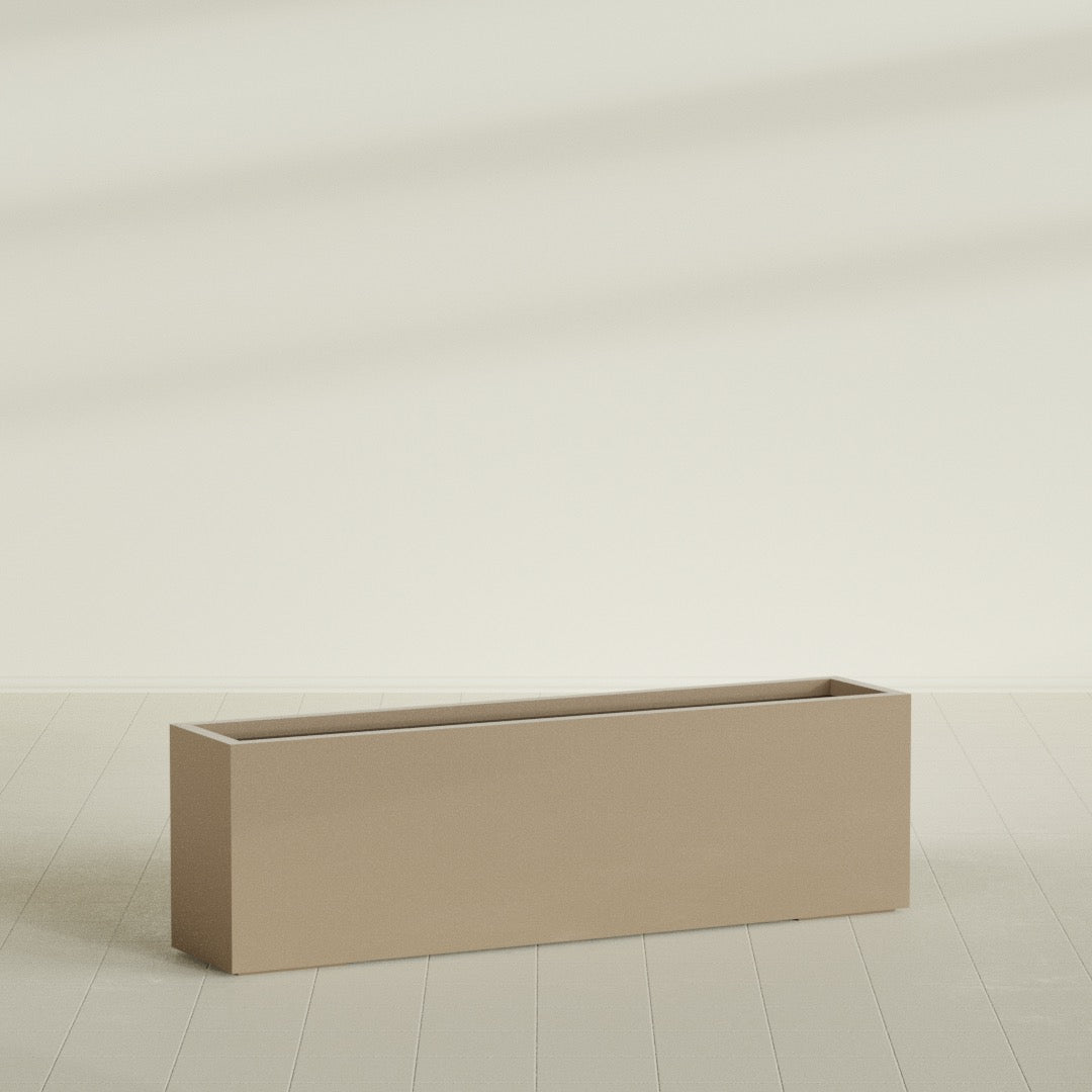 Miami Extra Large Narrow Rectangle Fiberglass Planter - 60 in x 12 in x 18 in - Metallic Gold - Metallic Gold,60 in x 12 in x 18 in